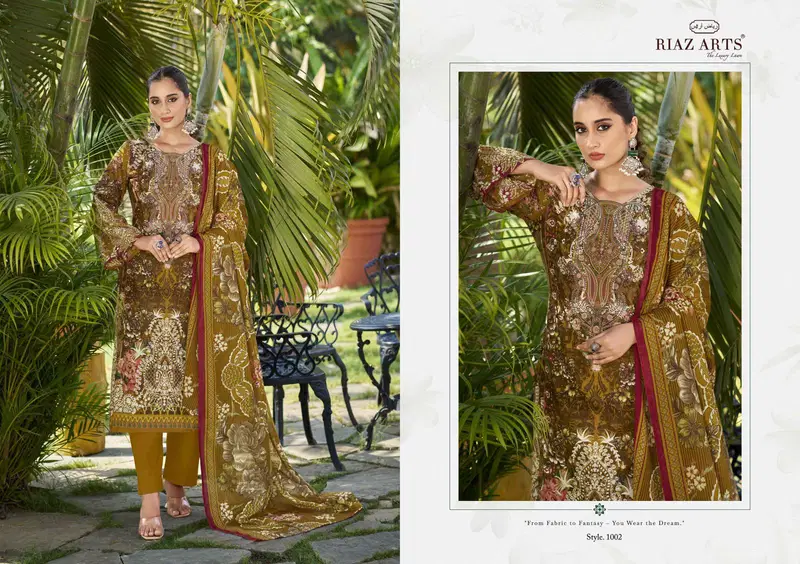 Musafir Vol 24 By Riaz Arts Lawn Digital Printed Dress Material Suppliers In India